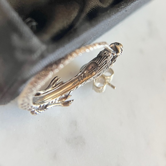 John Hardy 18K and Sterling Silver Naga Dragon Hoop Earrings - Picture 4 of 9